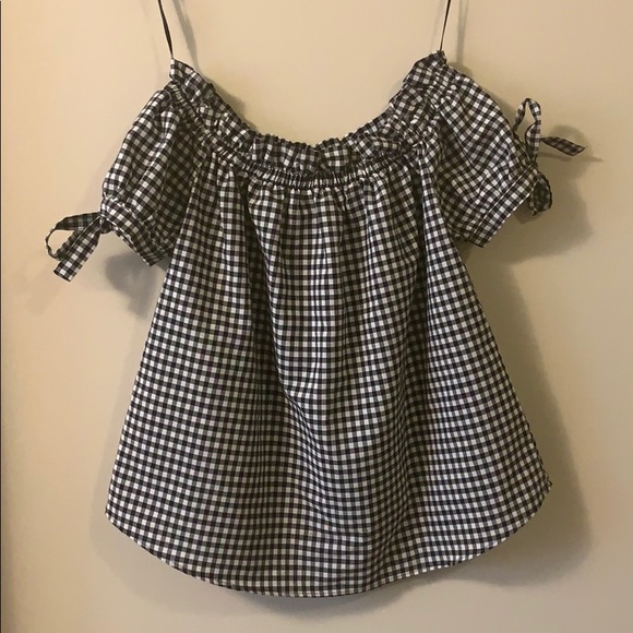 H&M Gingham off-shoulder top - Picture 1 of 5